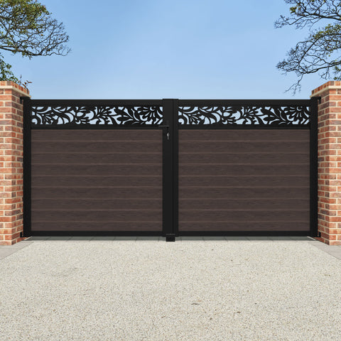 Classic Heritage Straight Top Driveway Gate - Mid Brown - Top Screen