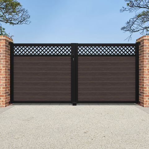 Classic Hive Straight Top Driveway Gate - Mid Brown - Top Screen