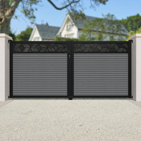 Hudson Cubed Straight Top Driveway Gate - Mid Grey - Top Screen