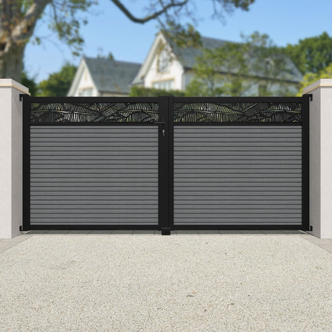 Hudson Feather Straight Top Driveway Gate - Mid Grey - Top Screen