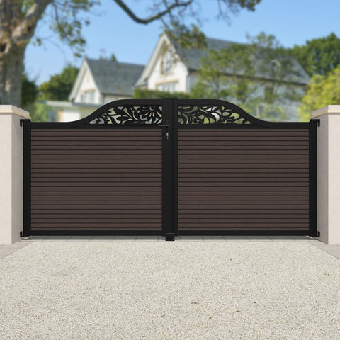 Hudson Heritage Curved Top Driveway Gate - Mid Brown - Top Screen