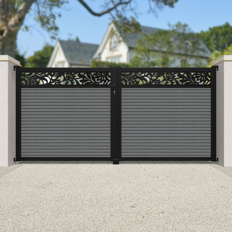 Hudson Heritage Straight Top Driveway Gate - Mid Grey - Top Screen