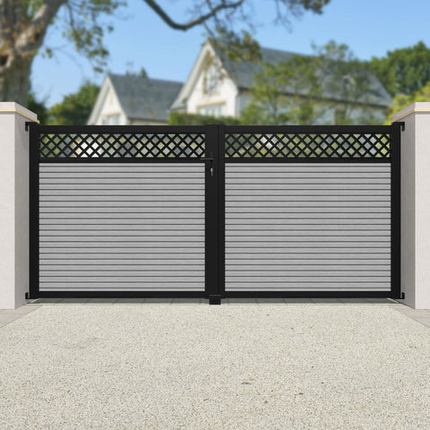 Hudson Hive Straight Top Driveway Gate - Light Grey - Top Screen