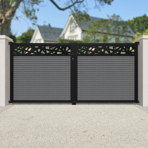 Hudson Prism Straight Top Driveway Gate - Mid Grey - Top Screen