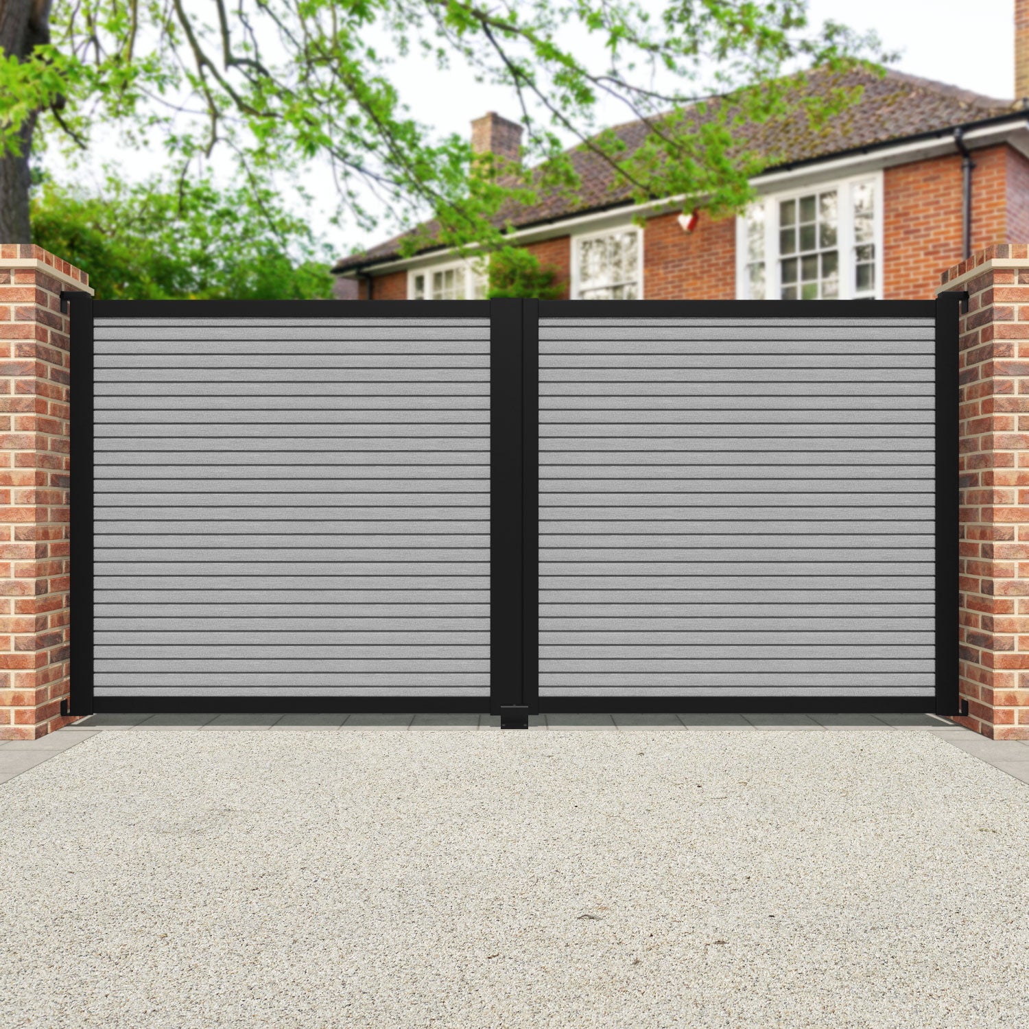 Hudson Light Grey Straight Top Driveway Gate – Charles Ivy