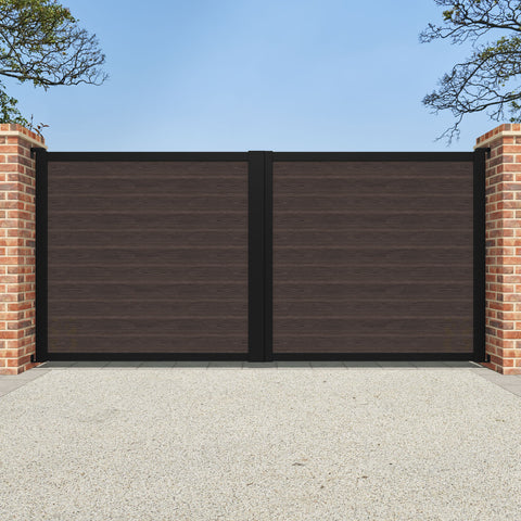 Classic Mid Brown Straight Top Driveway Gate