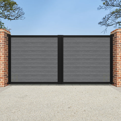 Classic Mid Grey Straight Top Driveway Gate
