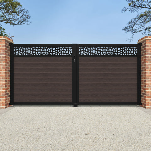 Classic Pebble Straight Top Driveway Gate - Mid Brown - Top Screen