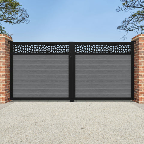 Classic Pebble Straight Top Driveway Gate - Mid Grey - Top Screen