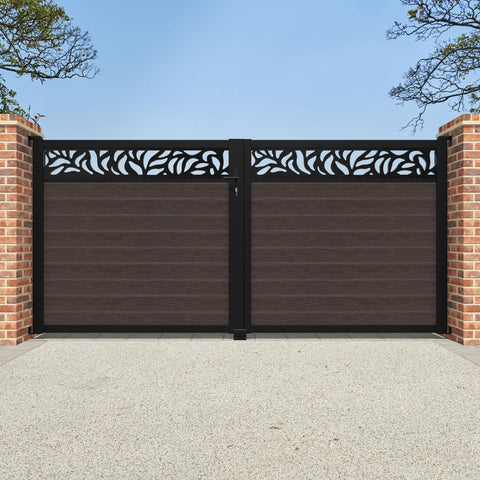 Classic Plume Straight Top Driveway Gate - Mid Brown - Top Screen