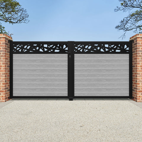 Classic Prism Straight Top Driveway Gate - Light Grey - Top Screen