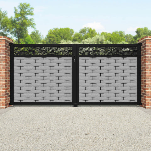 Ripple Feather Straight Top Driveway Gate - Light Grey - Top Screen
