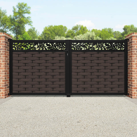 Ripple Heritage Straight Top Driveway Gate - Mid Brown - Top Screen