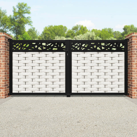 Ripple Prism Straight Top Driveway Gate - Light Stone - Top Screen