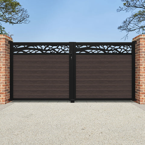 Classic Twilight Straight Top Driveway Gate - Mid Brown - Top Screen