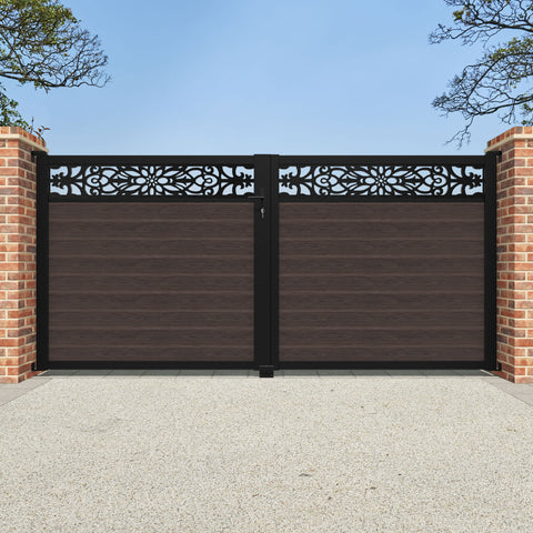 Classic Windsor Straight Top Driveway Gate - Mid Brown - Top Screen