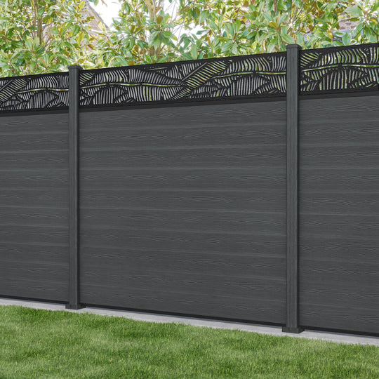 Classic Feather Fence Panel - Dark Grey - with our composite posts