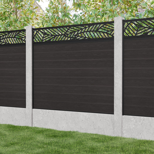 Classic Habitat Fence Panel - Dark Oak - for existing concrete posts