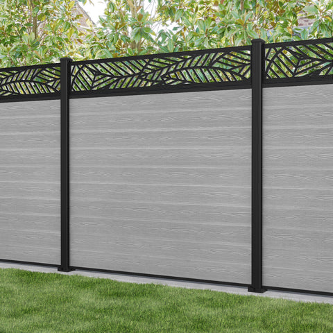 Classic Habitat Fence Panel - Light Grey - with our aluminium posts