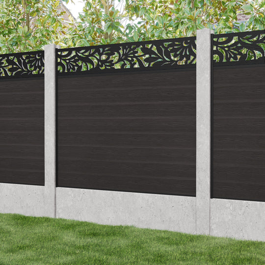 Classic Heritage Fence Panel - Dark Oak - for existing concrete posts