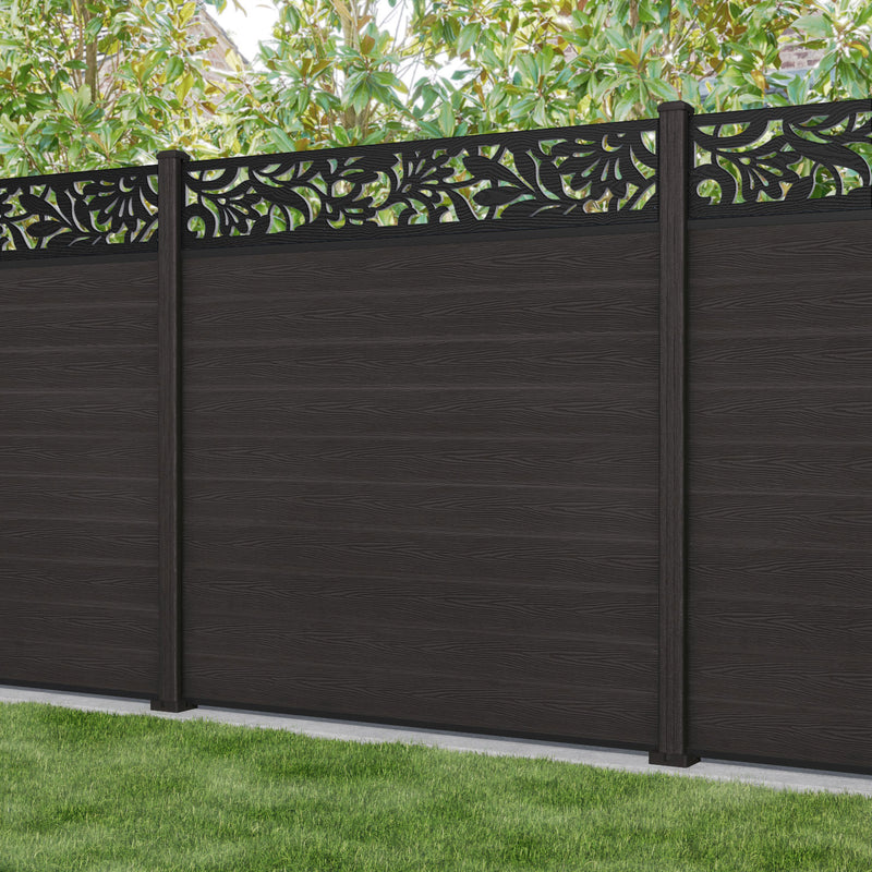 Classic Heritage Fence Panel - Dark Oak - with our composite posts