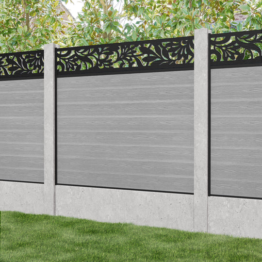 Classic Heritage Fence Panel - Light Grey - for existing concrete posts