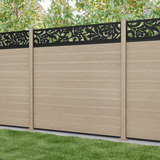 Classic Heritage Fence Panel - Light Oak - with our composite posts