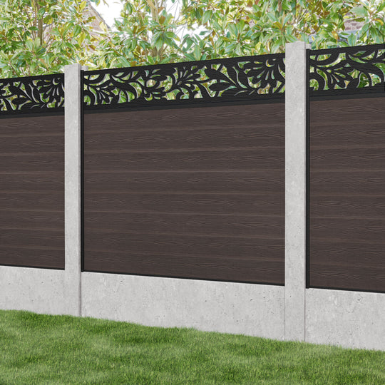Classic Heritage Fence Panel - Mid Brown - for existing concrete posts