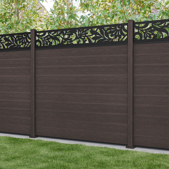 Classic Heritage Fence Panel - Mid Brown - with our composite posts