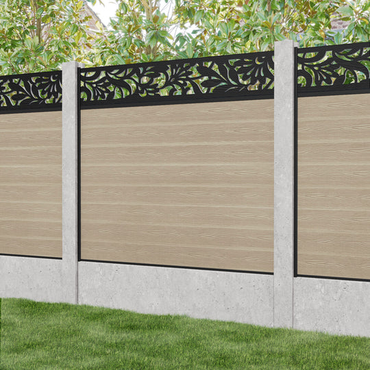 Classic Heritage Fence Panel - Light Oak - for existing concrete posts