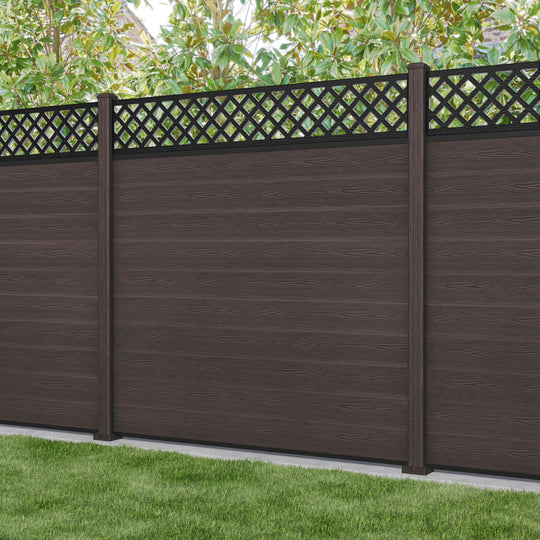 Classic Hive Fence Panel - Mid Brown - with our composite posts