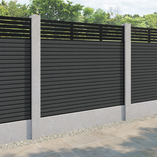 Hudson Aspen Fence Panel - Dark Grey - for existing concrete posts
