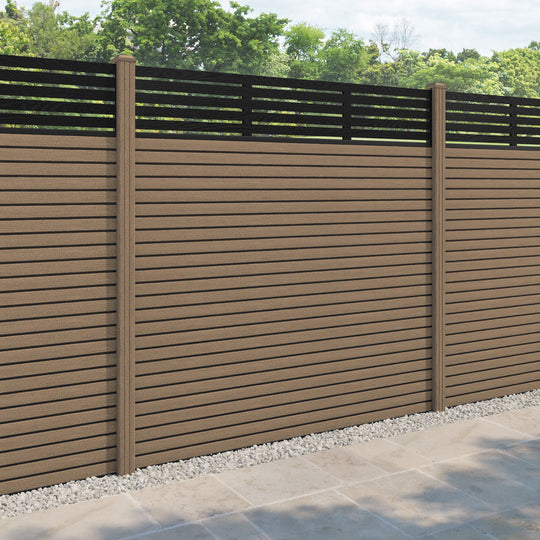 Hudson Aspen Fence Panel - Teak - with our composite posts
