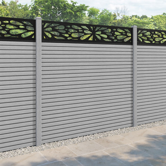 Hudson Blossom Fence Panel - Light Grey - with our composite posts
