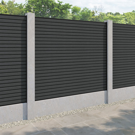 Hudson Fence Panel - Dark Grey - for existing concrete posts