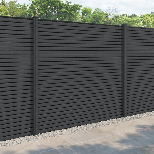 Hudson Fence Panel - Dark Grey - with our composite posts