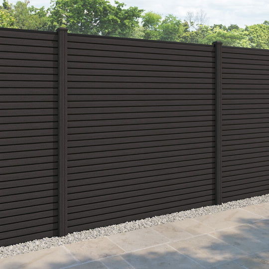 Hudson Fence Panel - Dark Oak - with our composite posts