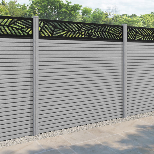 Hudson Habitat Fence Panel - Light Grey - with our composite posts