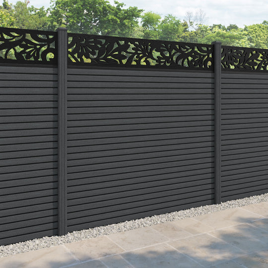 Hudson Heritage Fence Panel - Dark Grey - with our composite posts