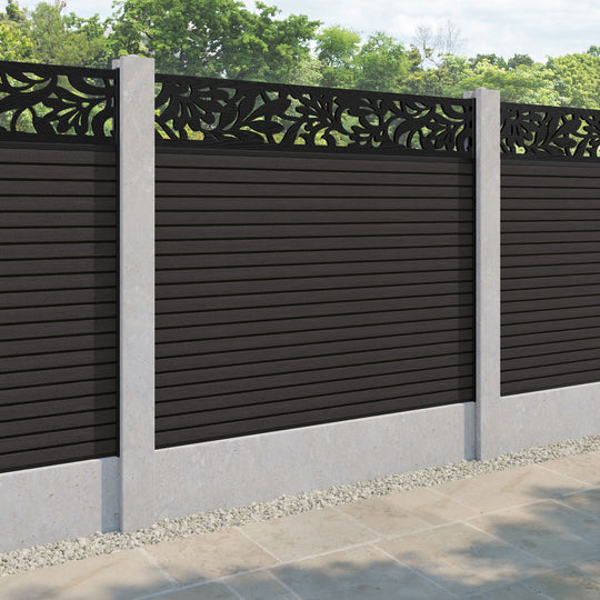 Hudson Heritage Fence Panel - Dark Oak - for existing concrete posts