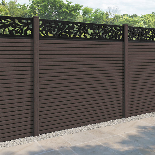 Hudson Heritage Fence Panel - Mid Brown - with our composite posts