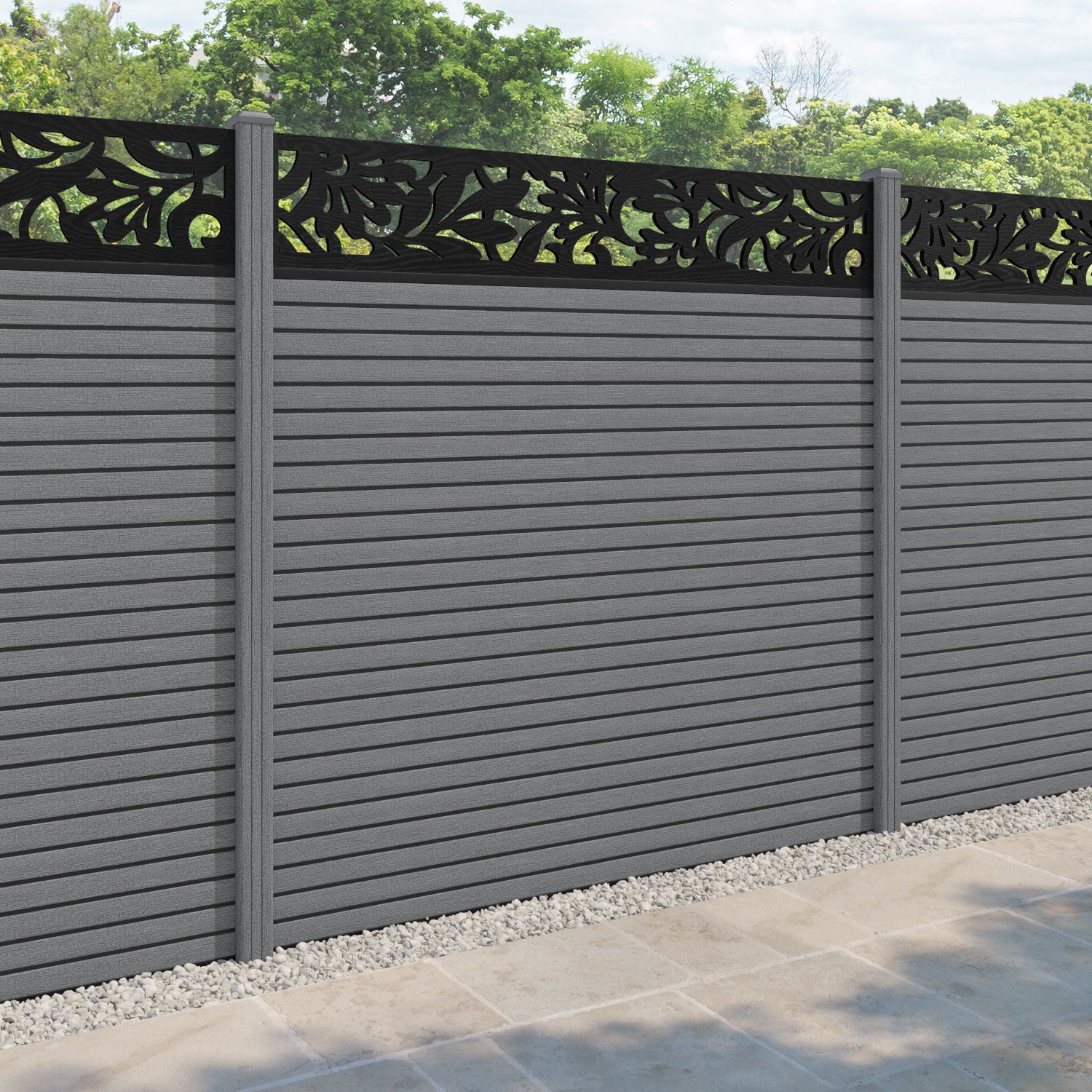 Hudson Heritage Fence Panel - Mid Grey - with our composite posts