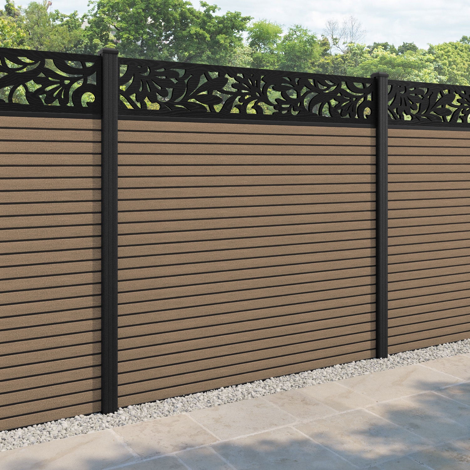 Hudson Heritage Fence Panel - Teak - with our composite posts