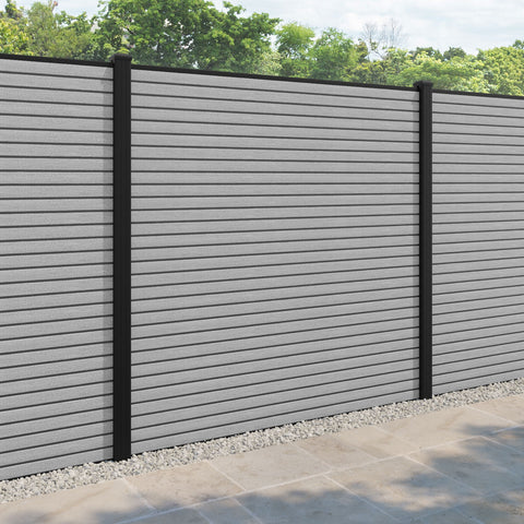 Hudson Fence Panel - Light grey - with our aluminium posts