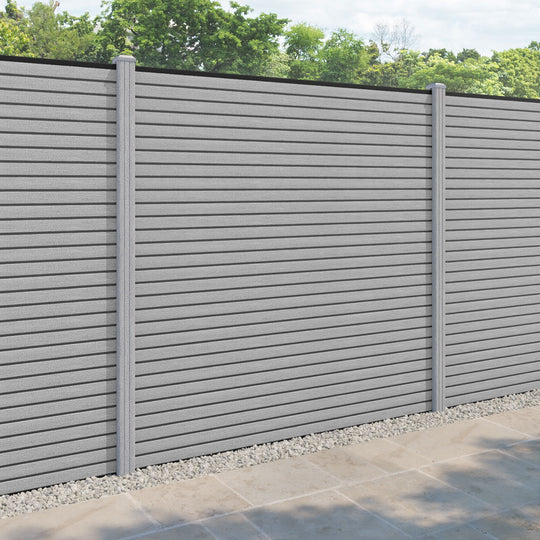Hudson Fence Panel - Light Grey - with our composite posts