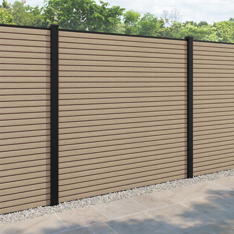 Hudson Fence Panel - Light oak - with our aluminium posts