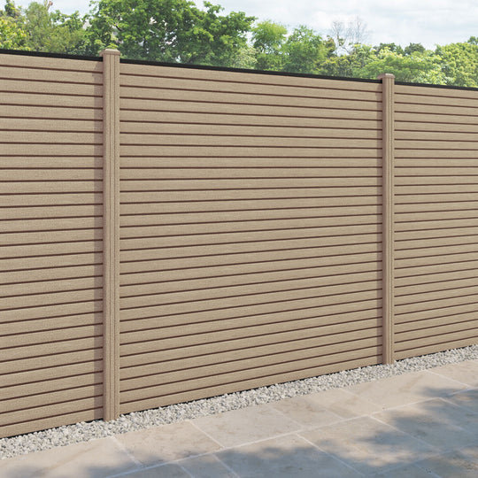 Hudson Fence Panel - Light Oak - with our composite posts