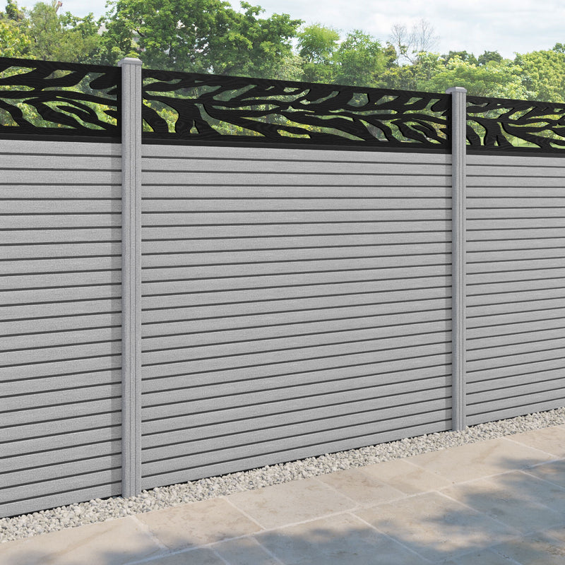 Hudson Malawi Fence Panel - Light Grey - with our composite posts
