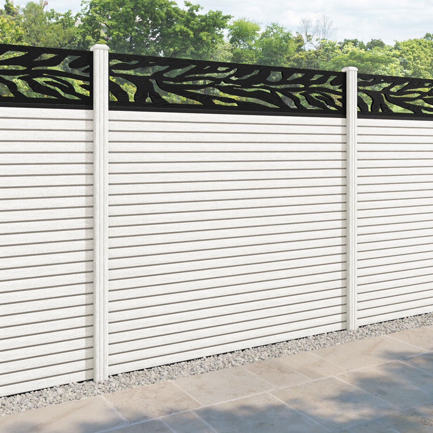 Hudson Malawi Fence Panel - Light Stone - with our composite posts