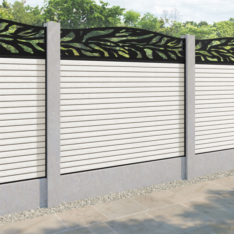 Hudson Malawi Curved Top Fence Panel - Light Stone - for existing concrete posts
